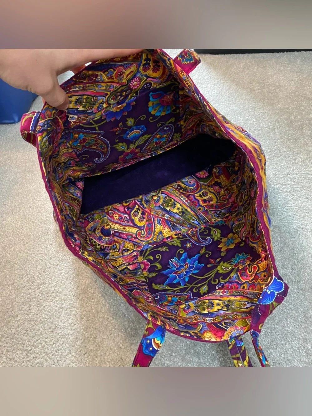 Floral Colorful Bright Tote‎ Bag with Pockets Women’s Casual